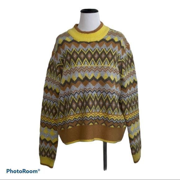 Marc‎ New York by Andrew Marc argyle women’s medium sweater - Picture 1 of 7